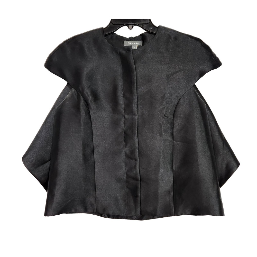 Gracia Black Poly Blouse S